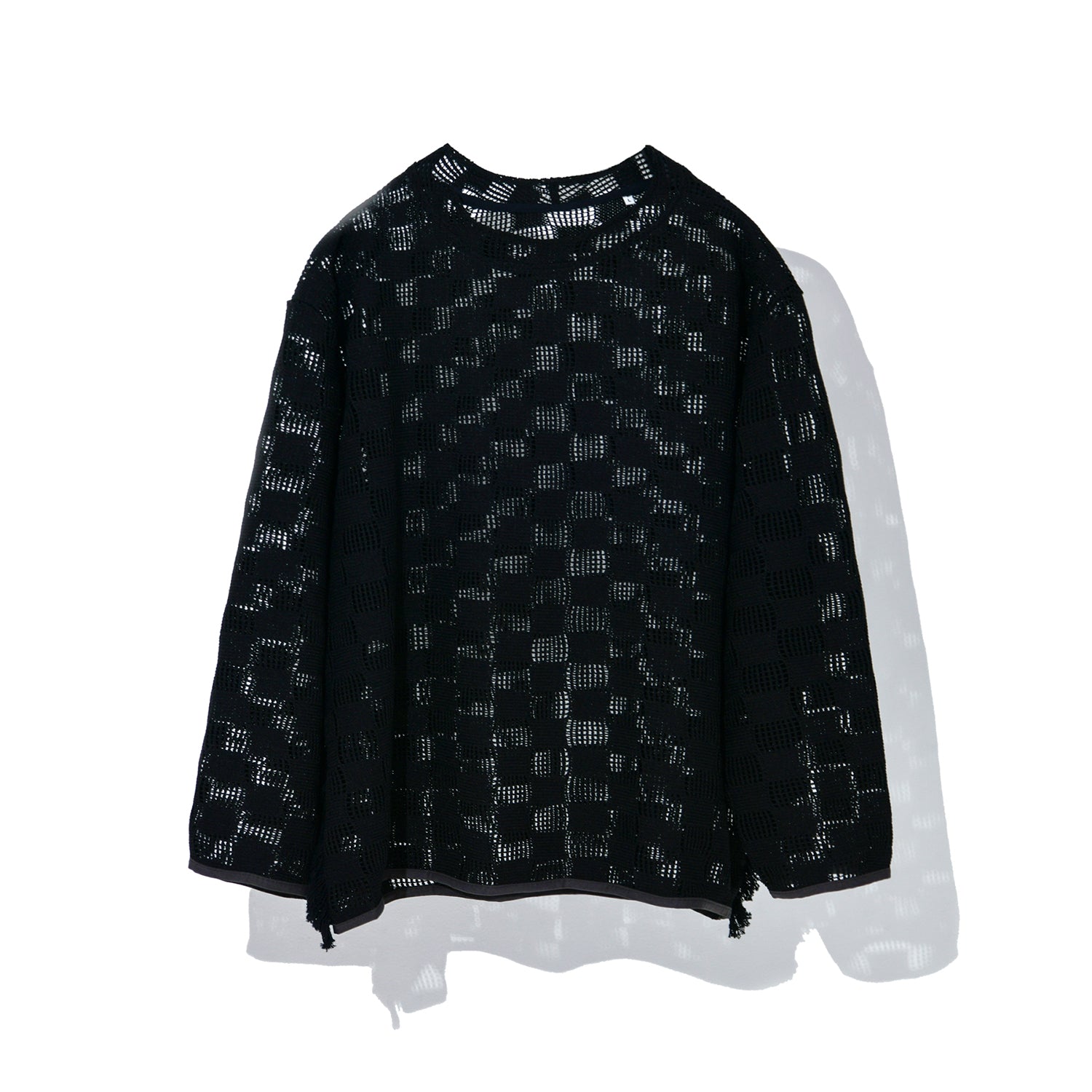 NET WAVE CHECKER KNIT_BK