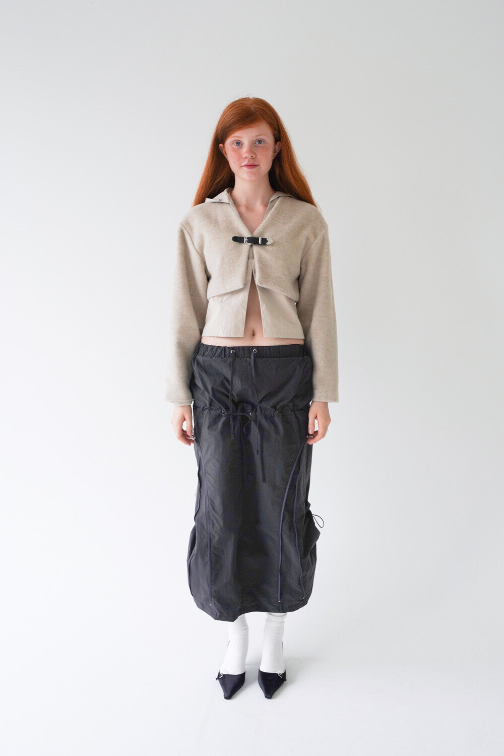 Zip skirt, charcoal