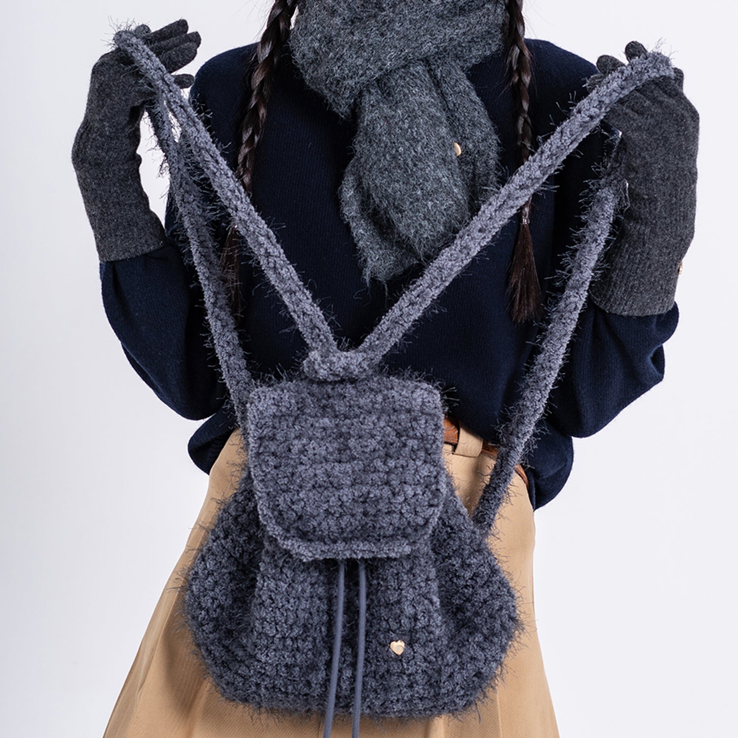 BOUCLE KNIT BACKPACK