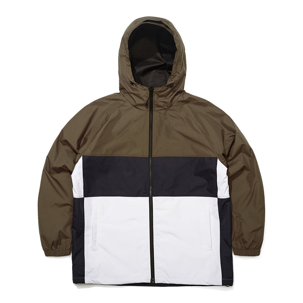 BSR2223FWJK027 CROSS BOX HOODED JACKET KHAKI WHITE