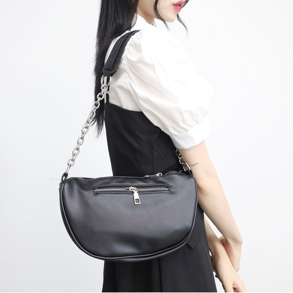 Milan chain leather shoulder bag