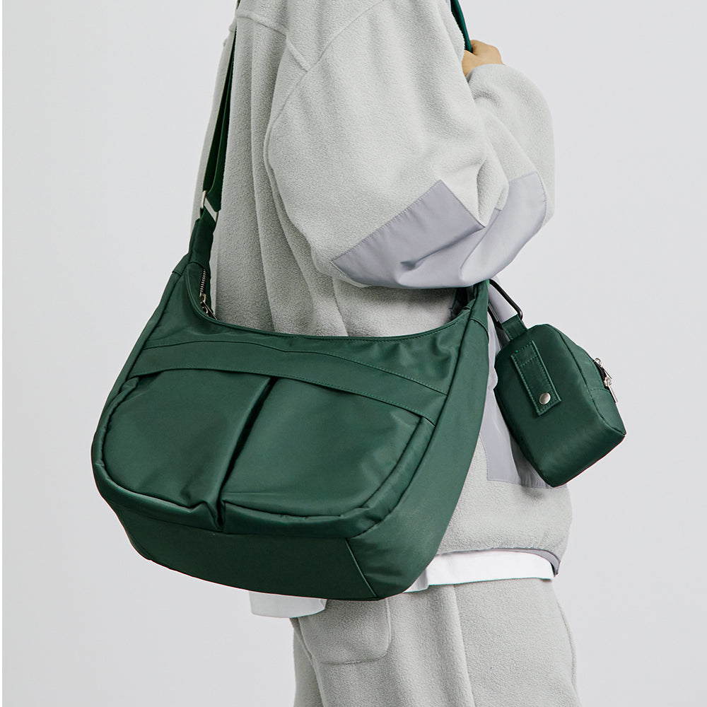 HIGORO NYLON UTILITY MESSENGER BAG GREEN