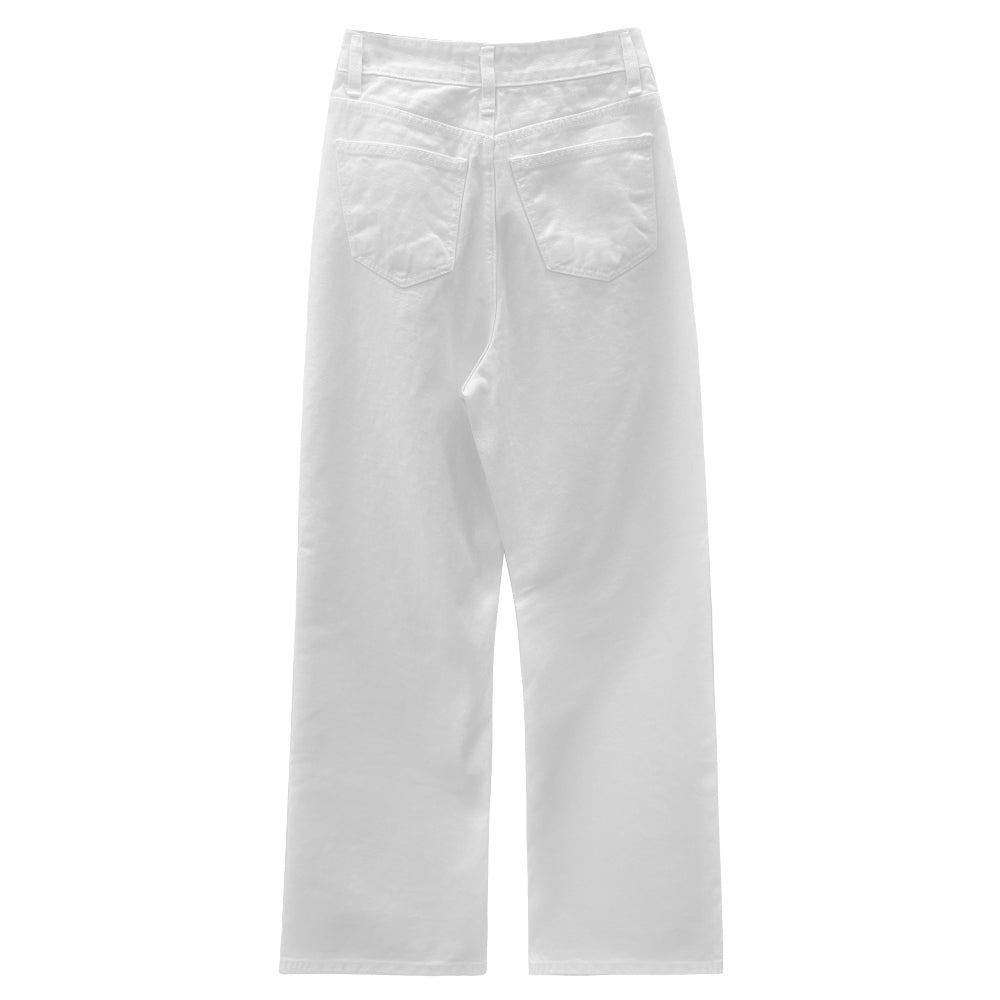 All Day Classic Cotton Wide Pants (White)