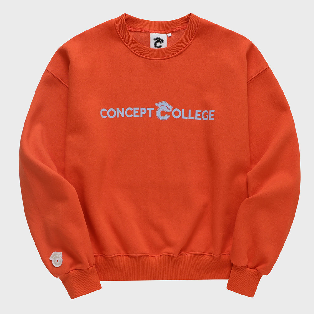 ベーシックラインロゴスウェットシャツ・オレンジ［ユニセックス］/ Basic Line Logo Unisex Orange Sweat Shirt