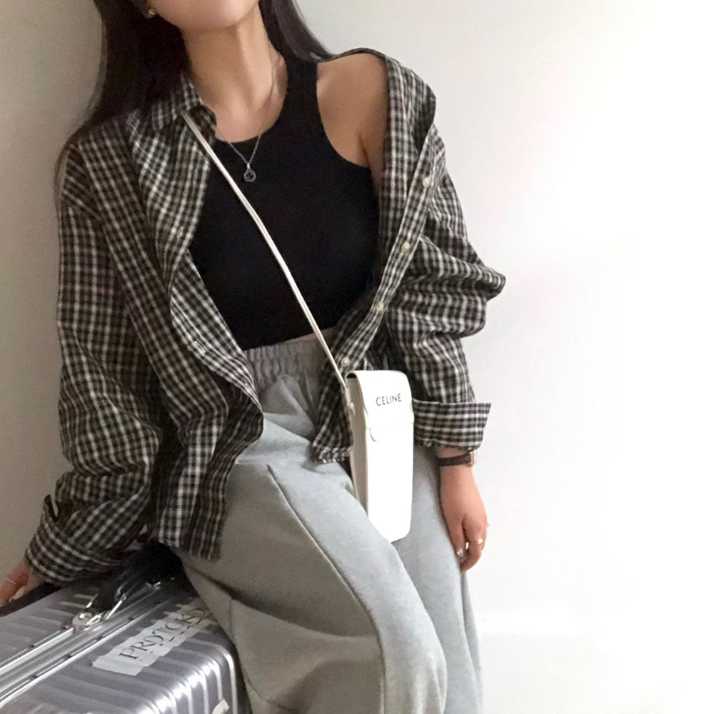 [New Spring 10%][BELLIDE MADE] Palmer Oversized Fit Pocket Check Shirt