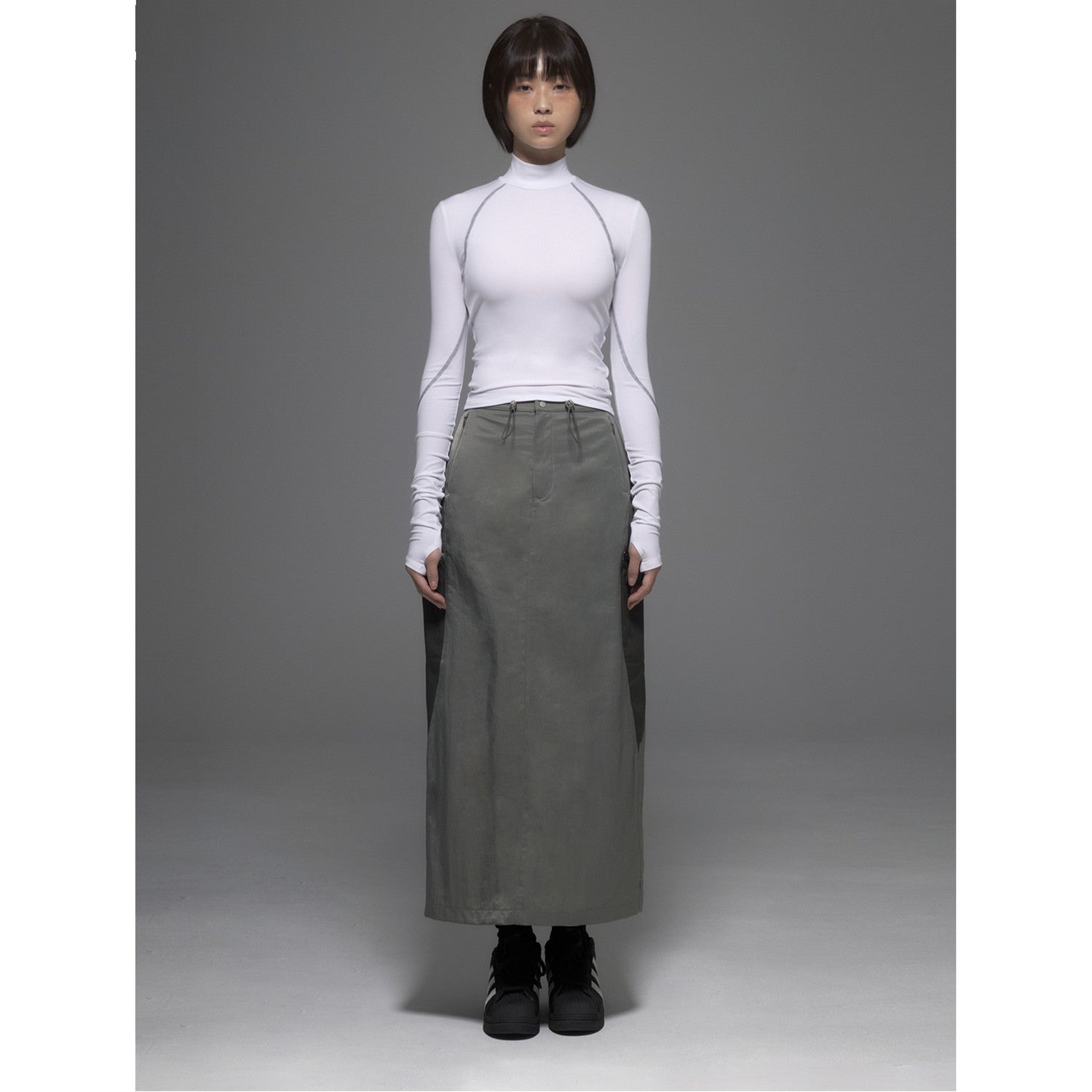 SIDE OVAL UTILITY SKIRT [DUSTY OLIVE]