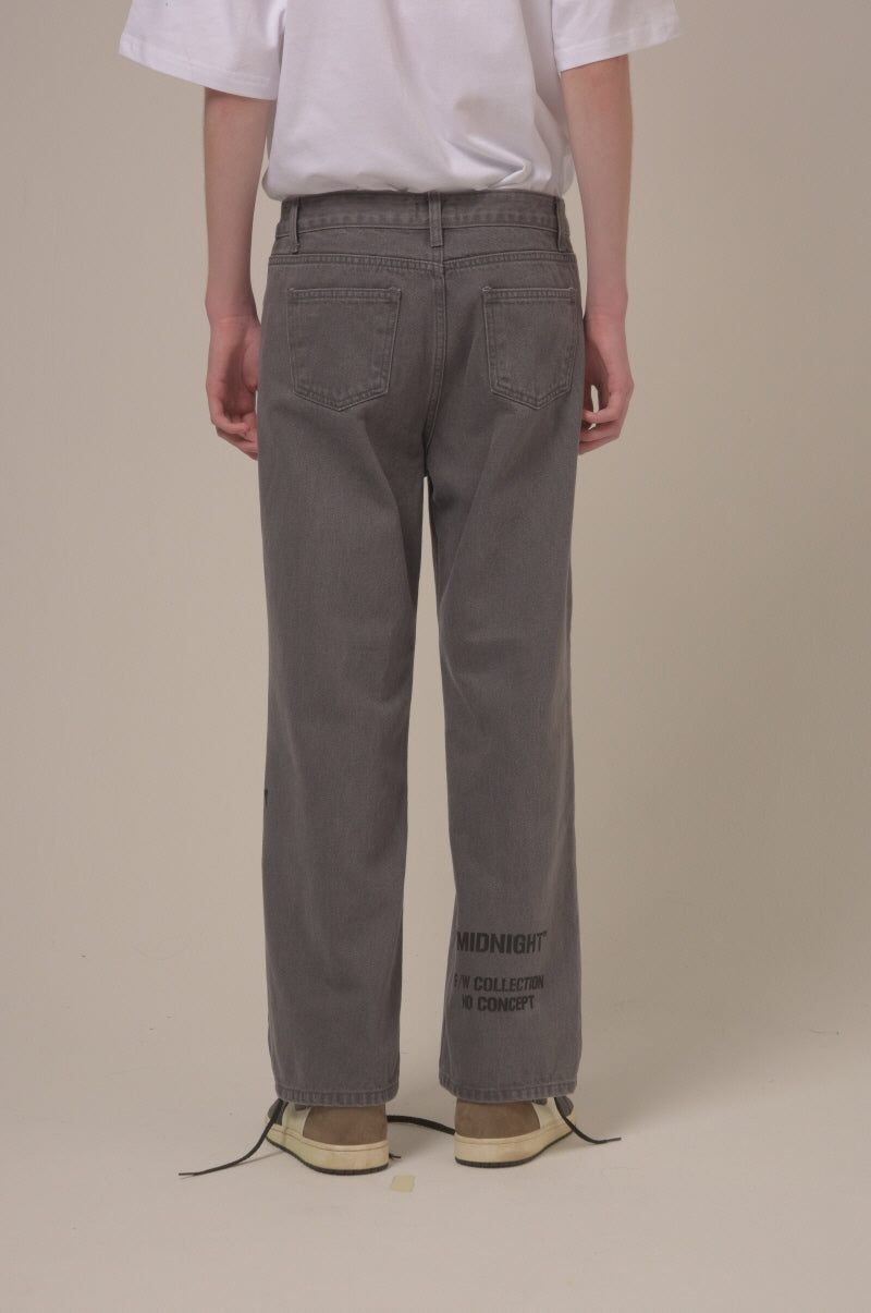 [unisex] C logo pants (dark grey)