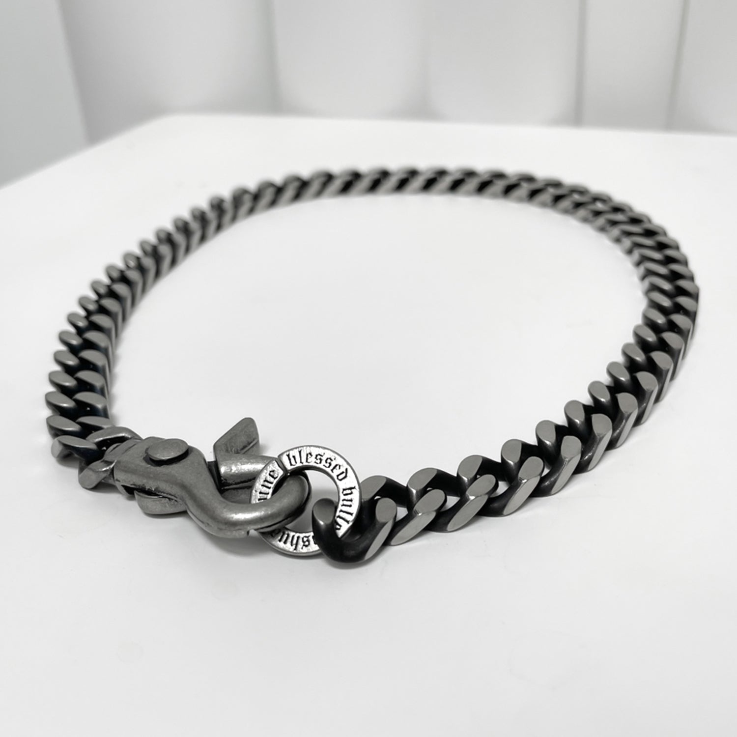 [BLESSEDBULLET]black line  chain necklace_blacksilver_11mm