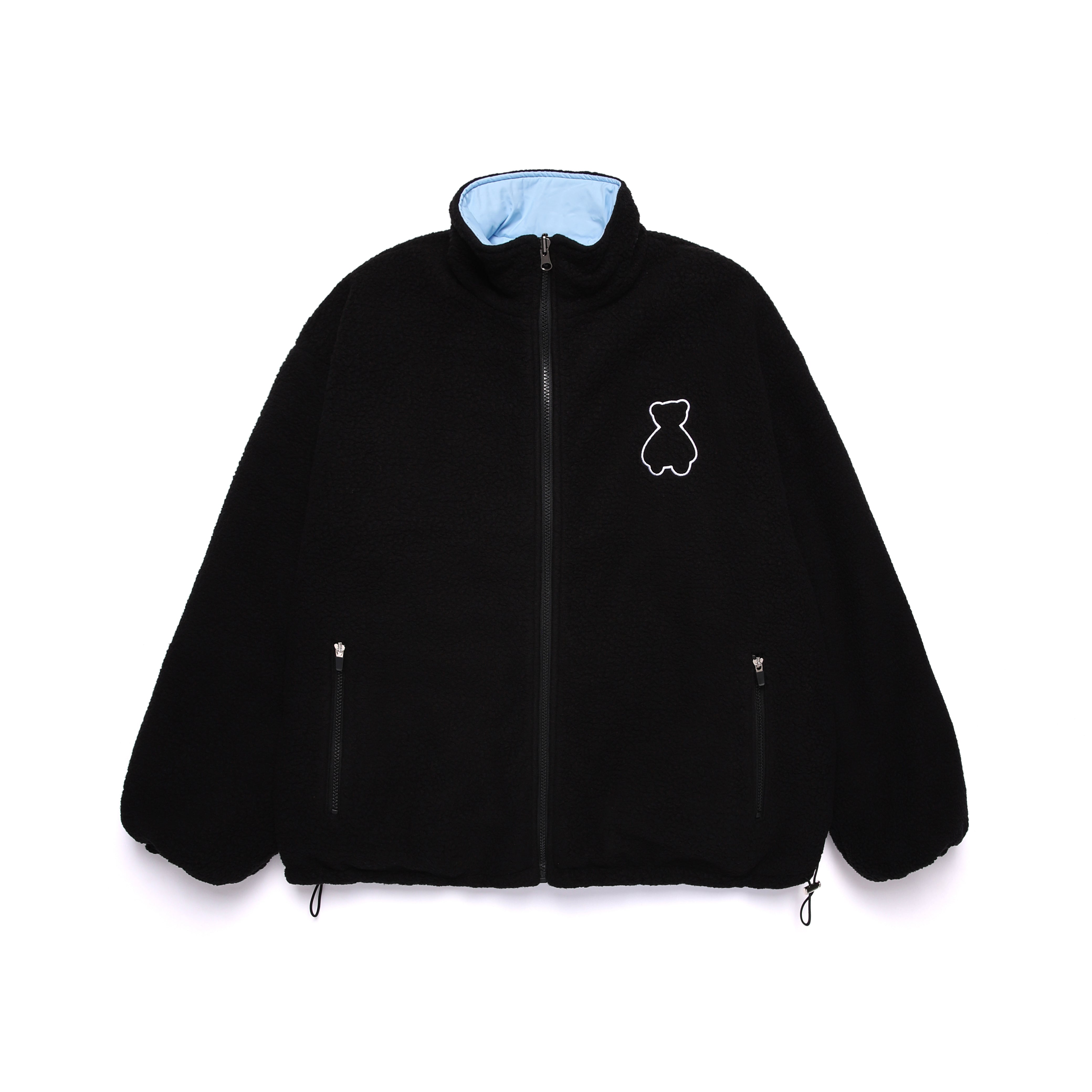 AQO BEAR REVERSIBLE FLEECE JACKET BLACK