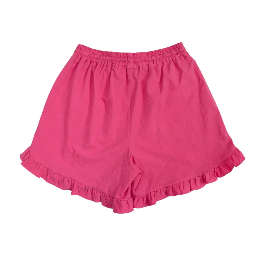  RUFFLE HEM SHORTS, PINK