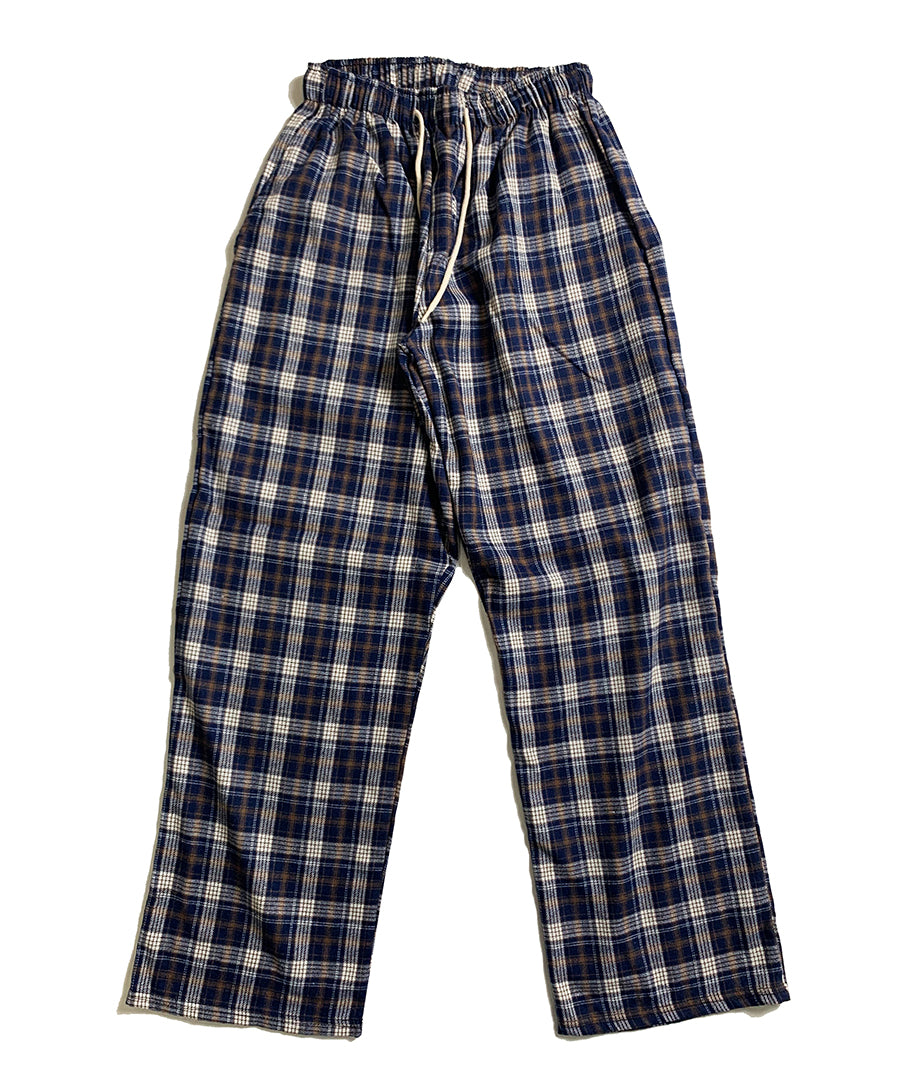 wide check banding pants