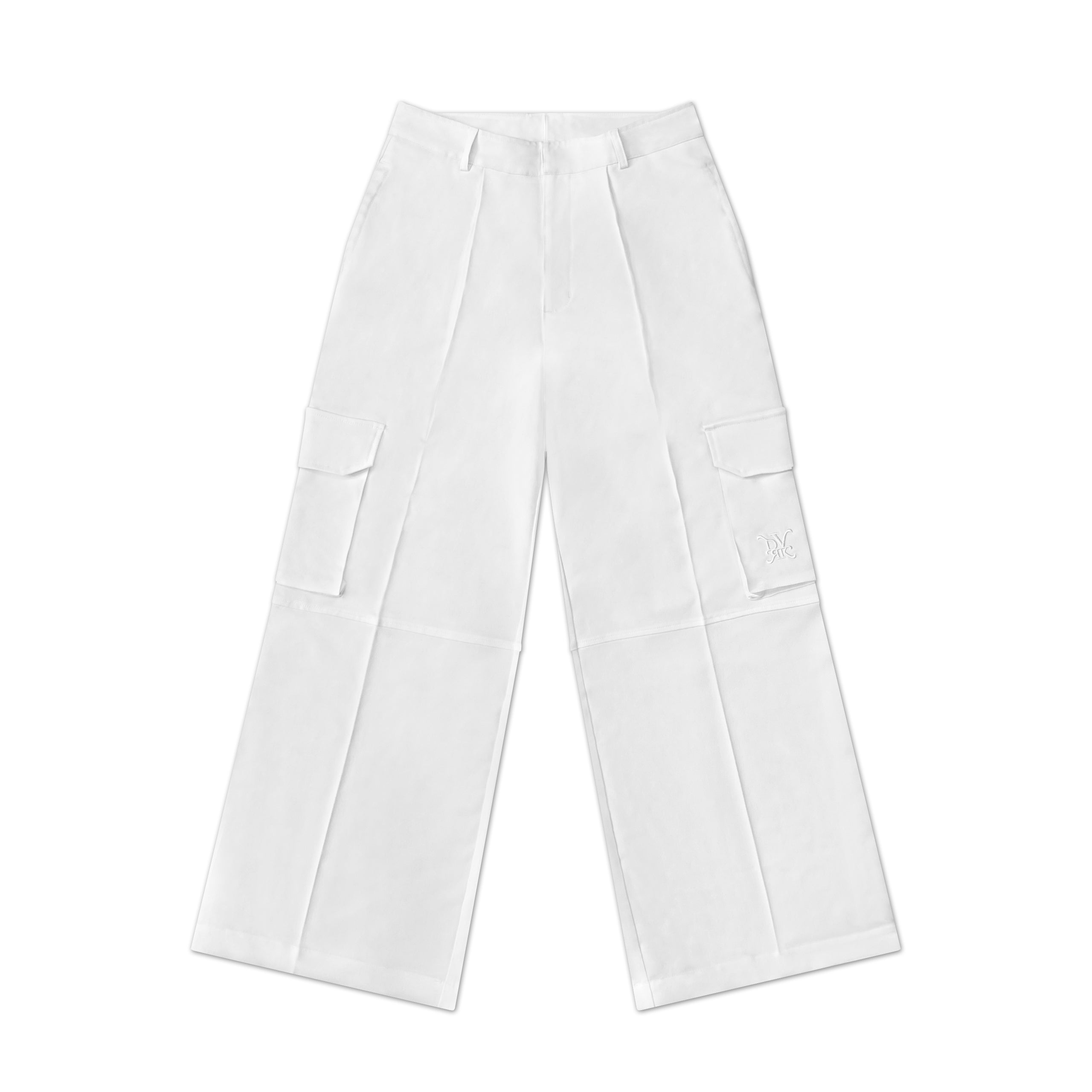 PRIVÉ LOGO EMBROIDERED CARGO PANTS (FEMALE) - WHITE