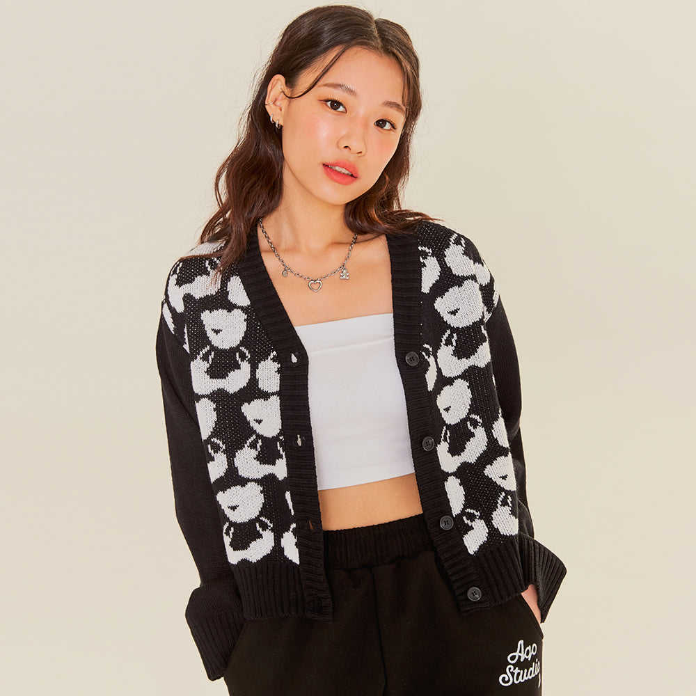 レオパード カーディガン /Mohair Leopard Cardigan – 60% - SIXTYPERCENT