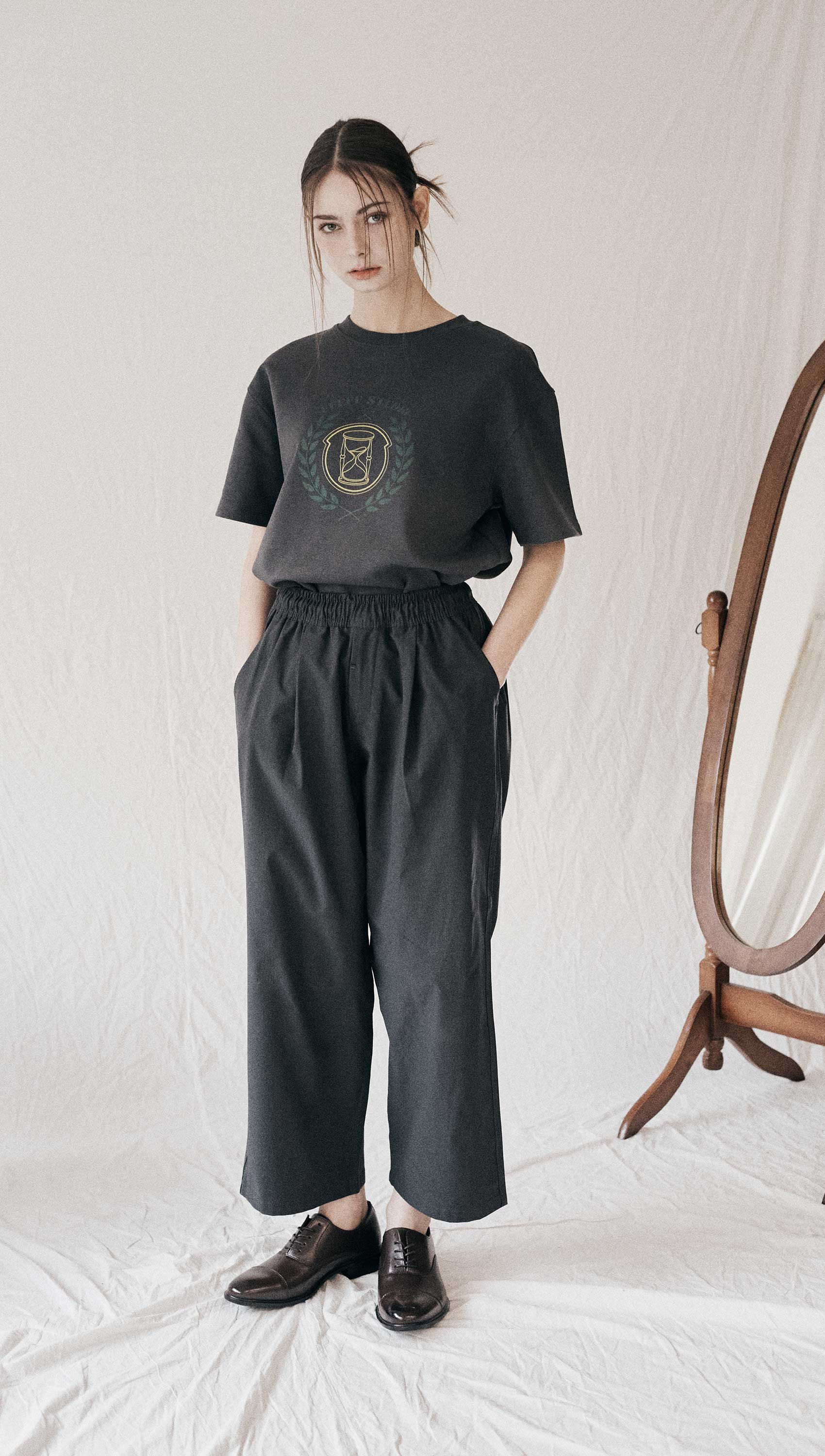 23 High tension wide banding pants (Charcoal)