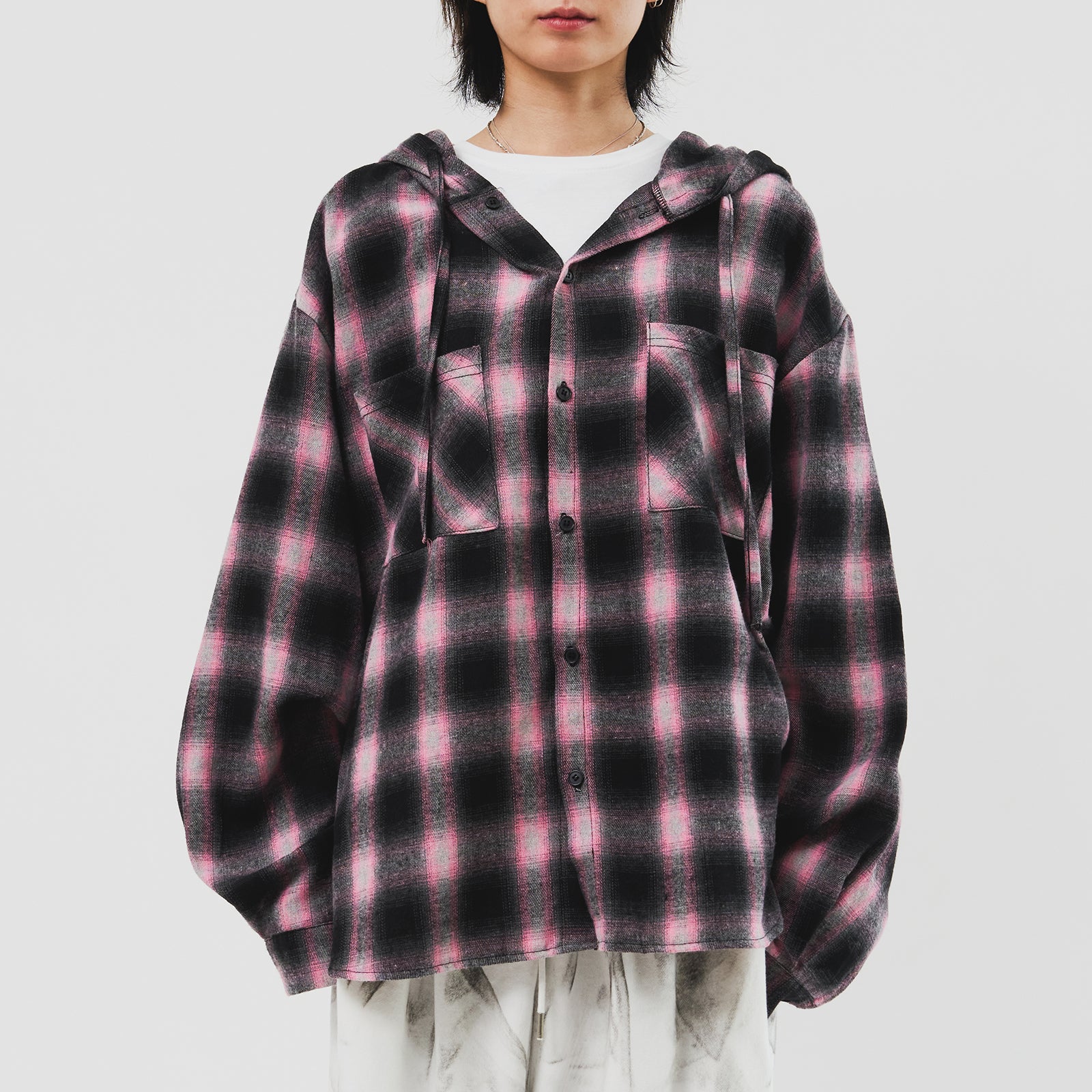 Taker Check Hooded Shirt (3color)