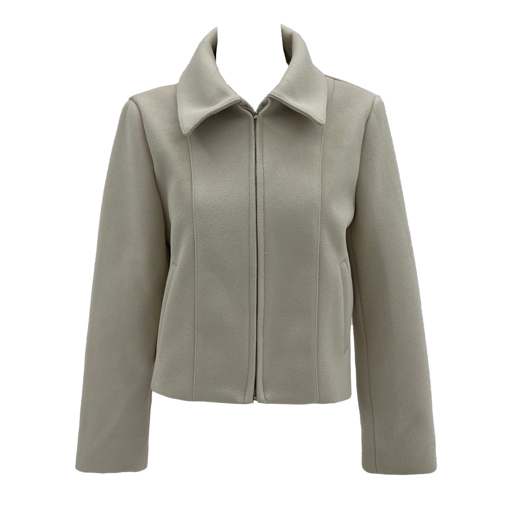 Minimal collar zipper short coat jacket (4 colors)