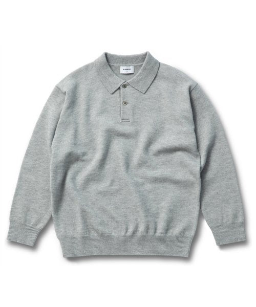 PBT wool polo neck knit -Merange Gray