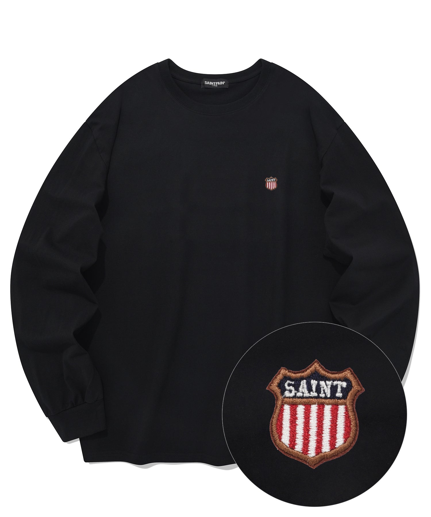 SP SAINT SMALL LOGO LONG SLEEVE-BLACK