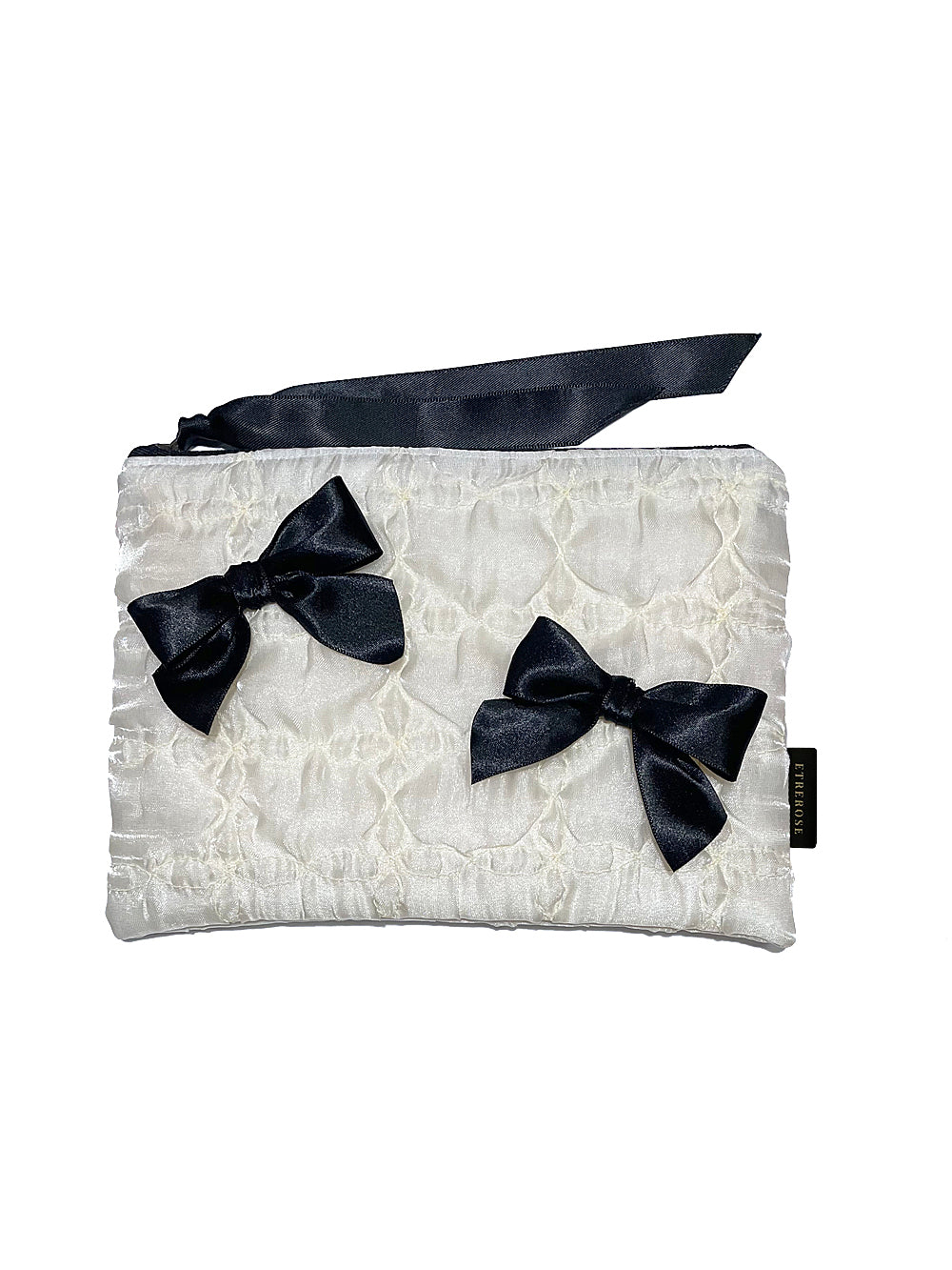 Glossy Organza Ribbon Zip-pouch (M