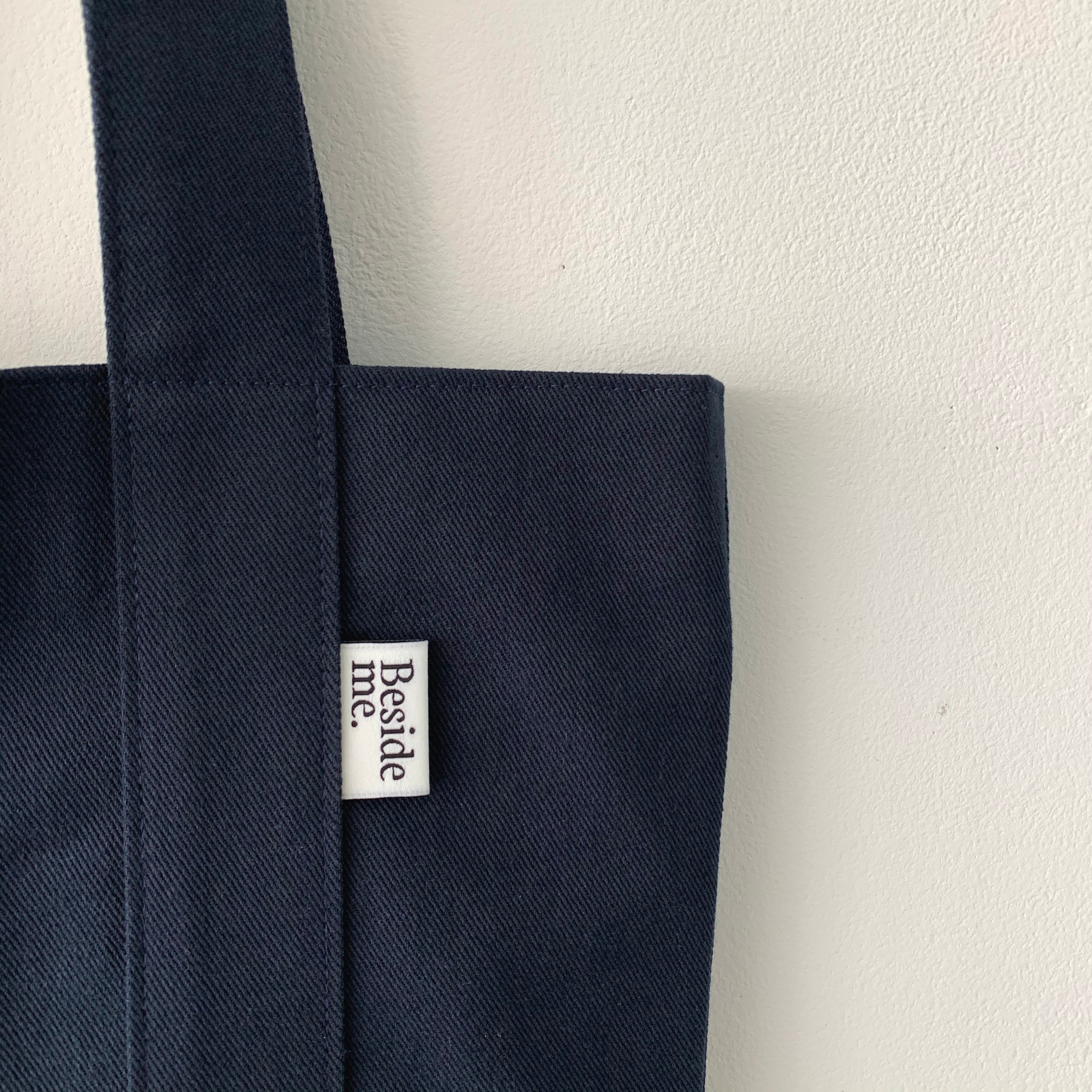 Twill simple line bag - deep navy