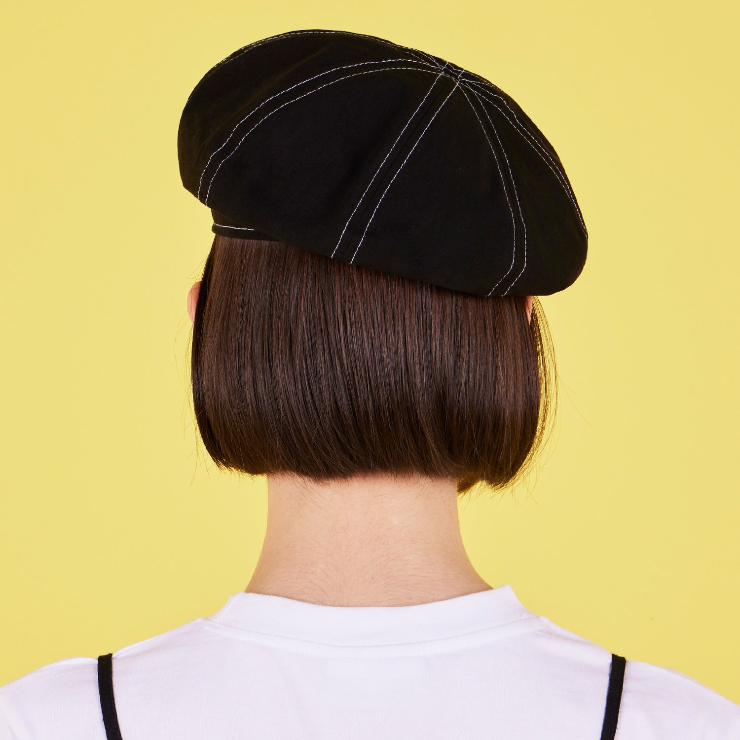 Scribble Point Beret Black