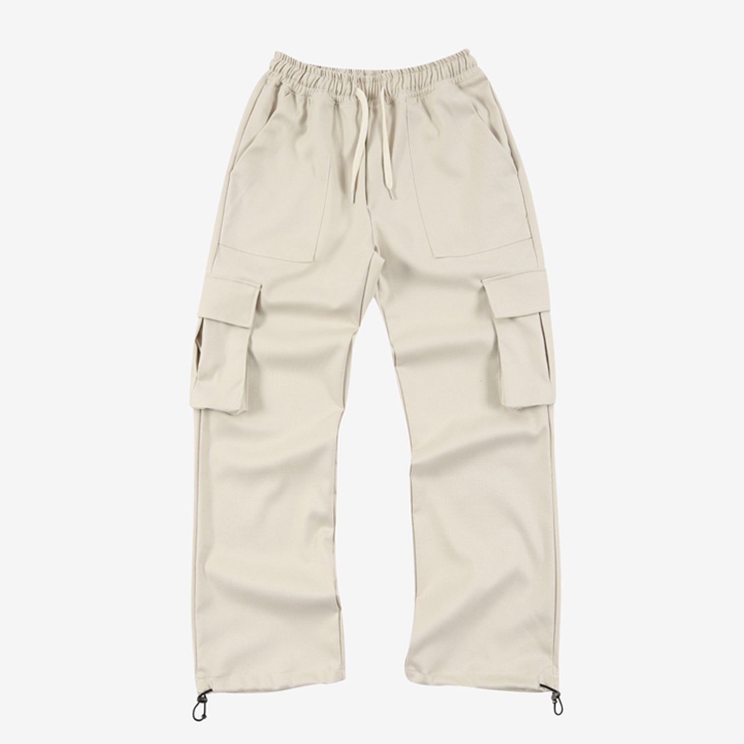 Semi-wide String Cargo Jogger Pants (CREAM)