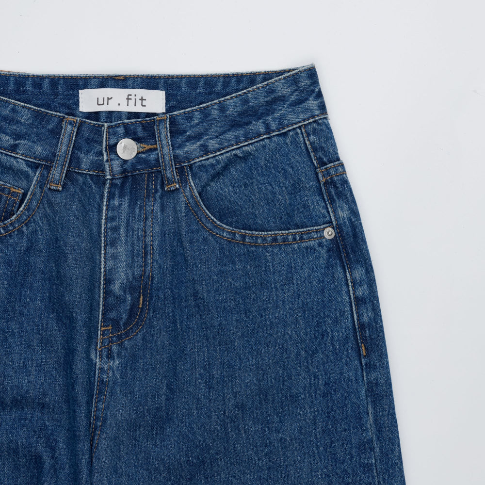 SEMI WIDE FIT BLUE + WHITE DENIM PANTS [17724]