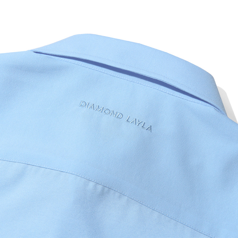 Big overfit Poly Shirts S37-2 Sky Blue