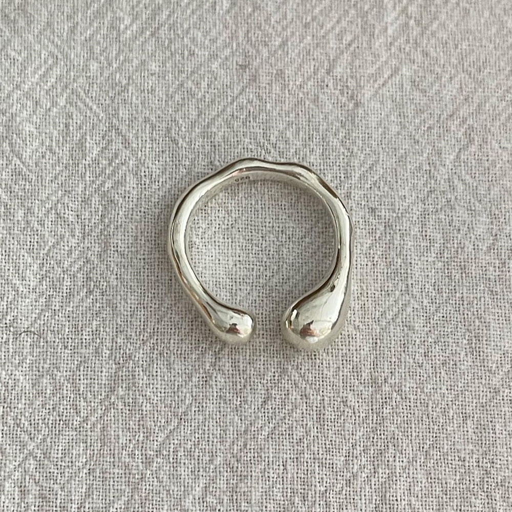 [Silver925] Rough Melting Open-ring