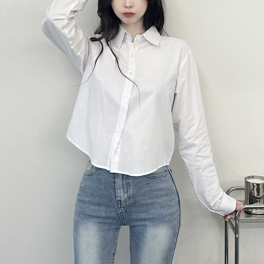 Cotton Basic Long Sleeved Shirt