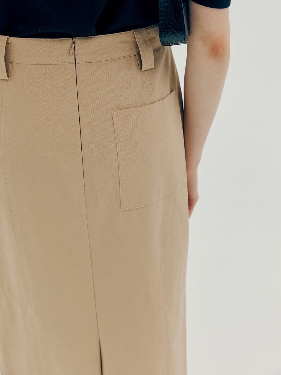 Stich H-line long skirt - Beige