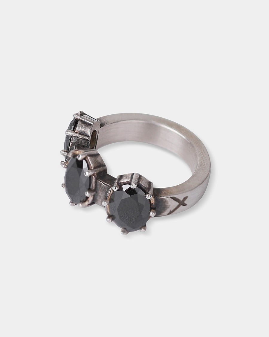 Black cubic X ring (925 silver)