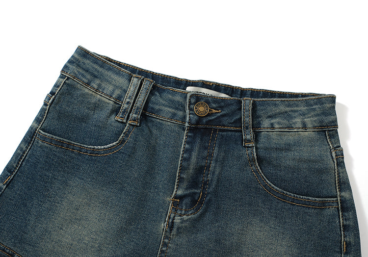 High steady denim short pants