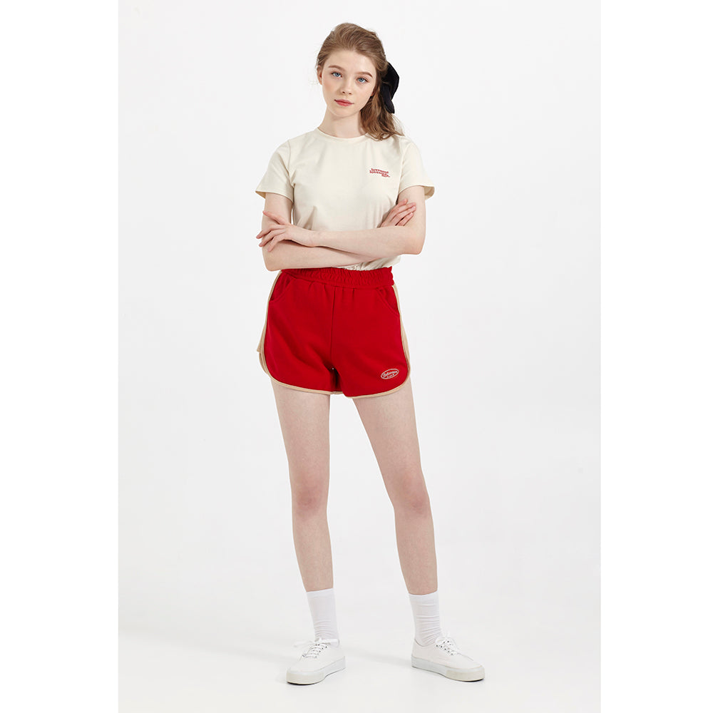 COLOR BLOCK JERSEY SHORTS_RED