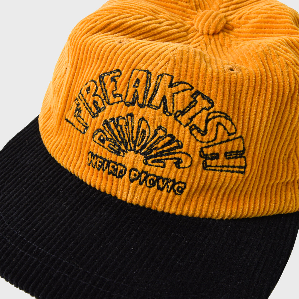 WEIRD SEMICIRCLE CORDUROY FLAT BRIM CAP (YELLOW)