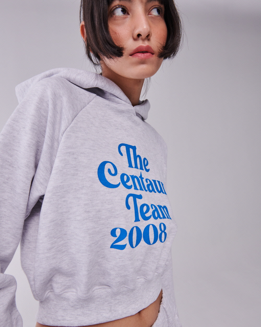 TEAM 2008 CROPPED HOODY_GRAY