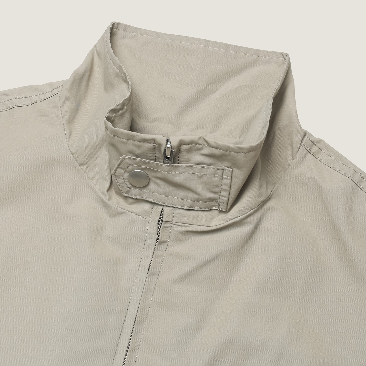 TWO WAY ZIP UP HARRINGTON JACKET (BEIGE)