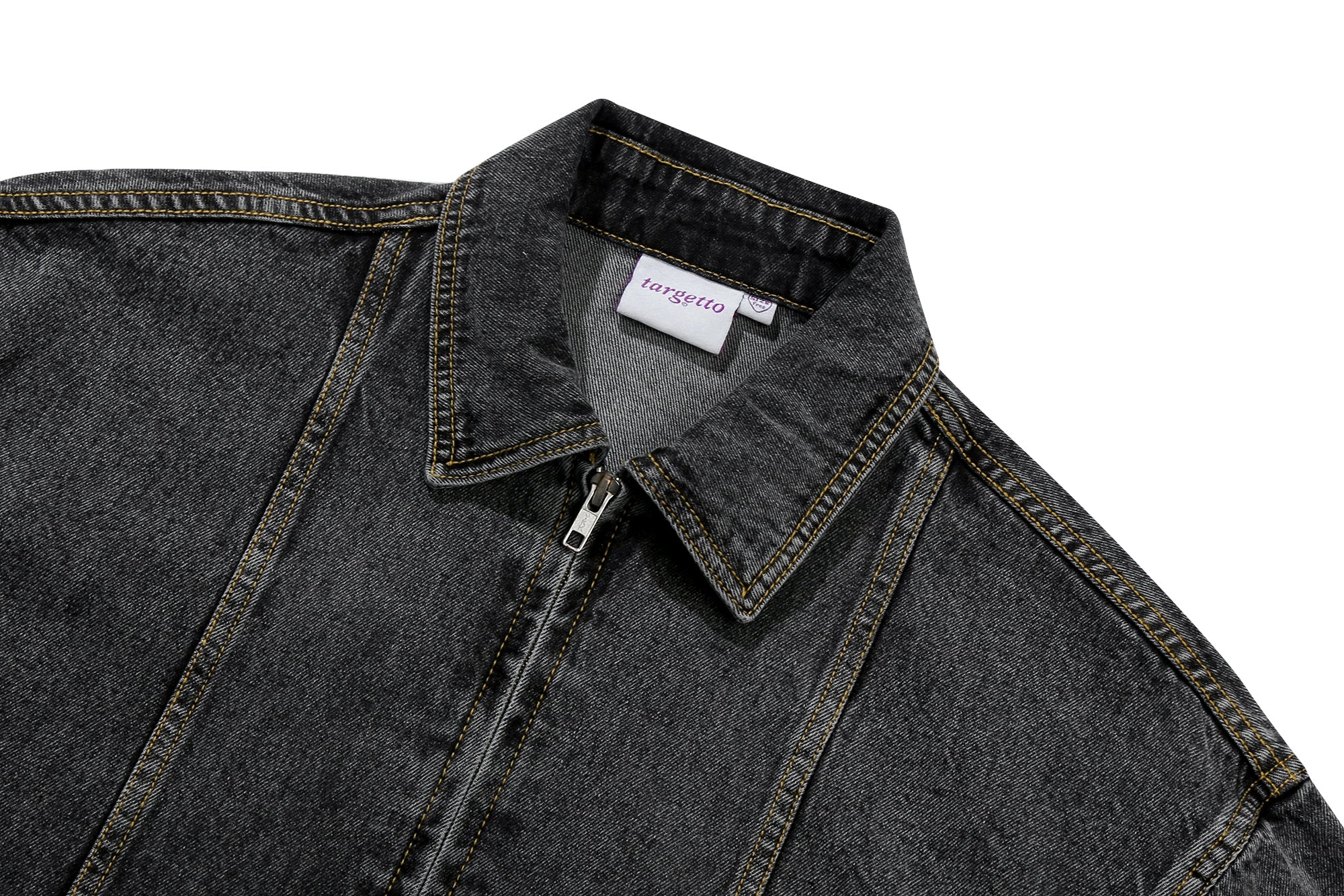 WASHED DENIM BLOUSON_BLACK