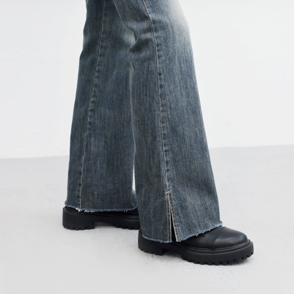 Slant Slit Bootcut Pants