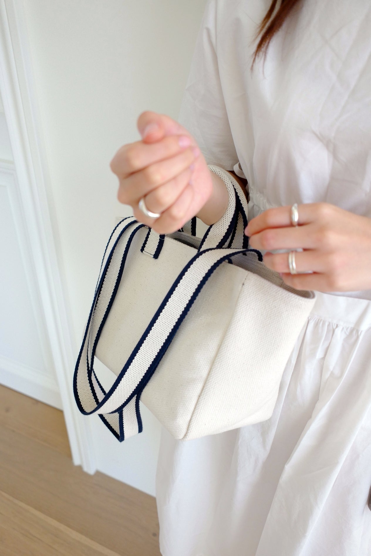 Mini Two-tone Strap Bag (Ivory)