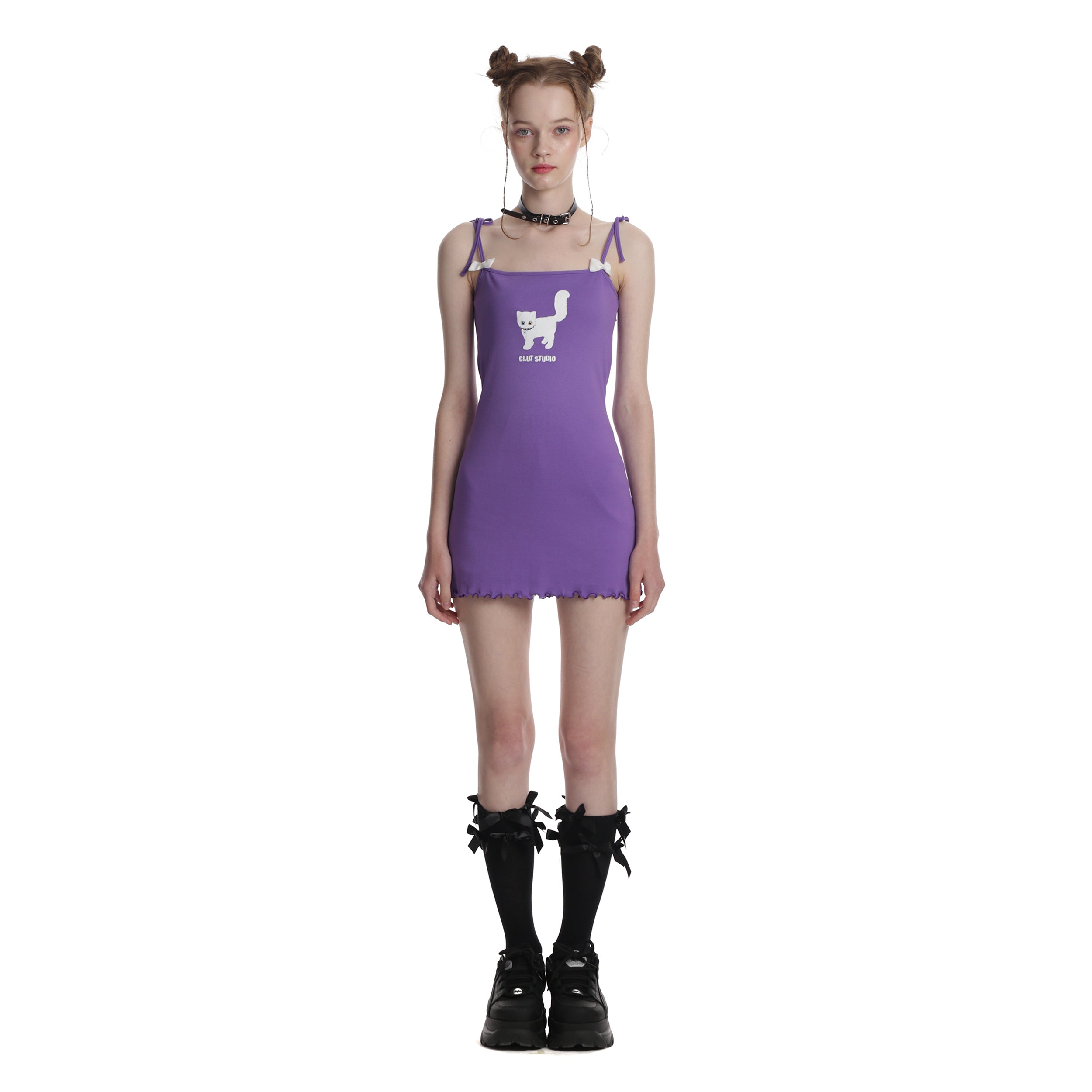 0 3 juliet's cat mini dress - PURPLE