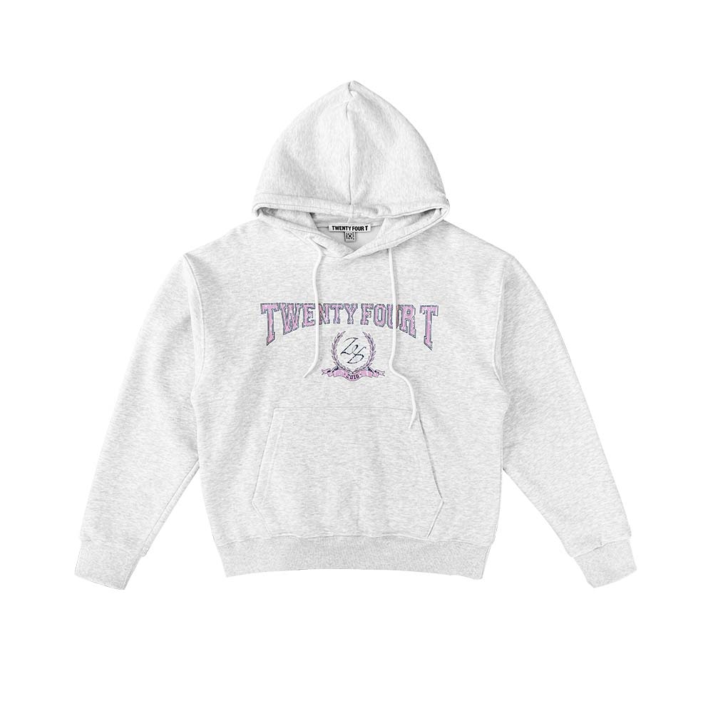 24T BAY TREE LOGO HOODIE, HEATHER GRAY