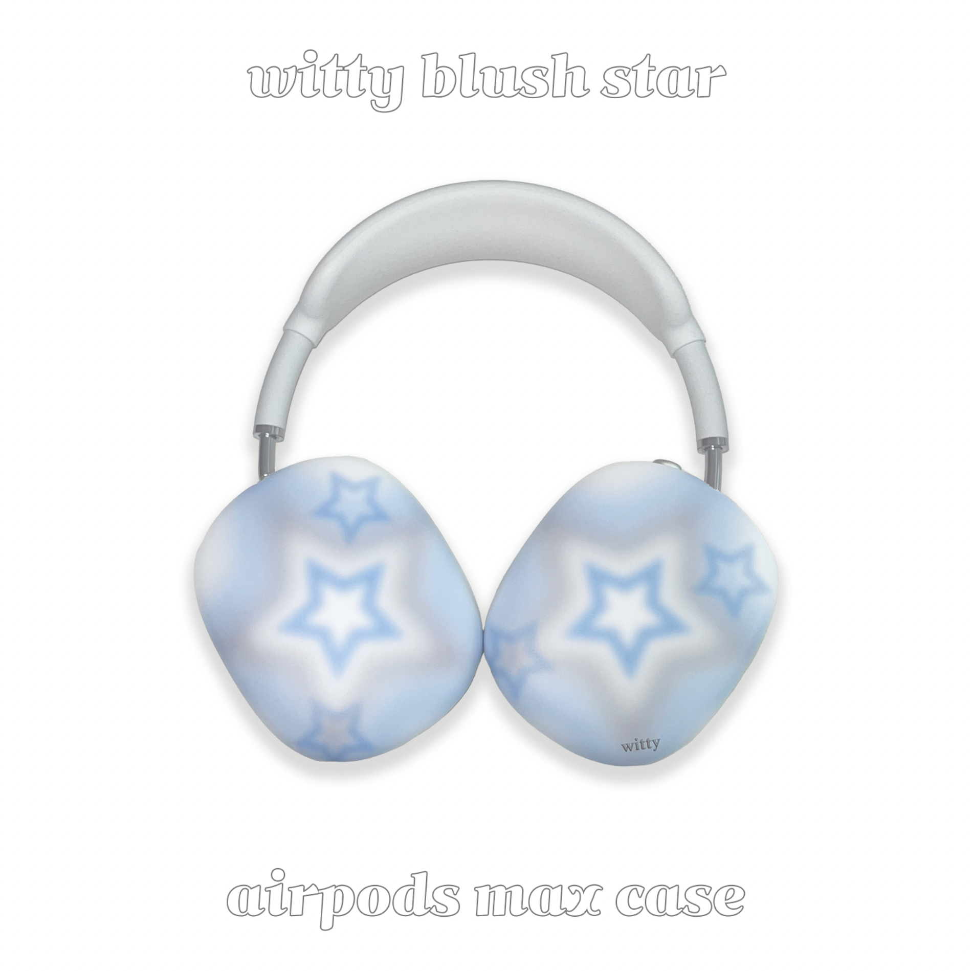 witty blush star airpods max case (blue+gray)