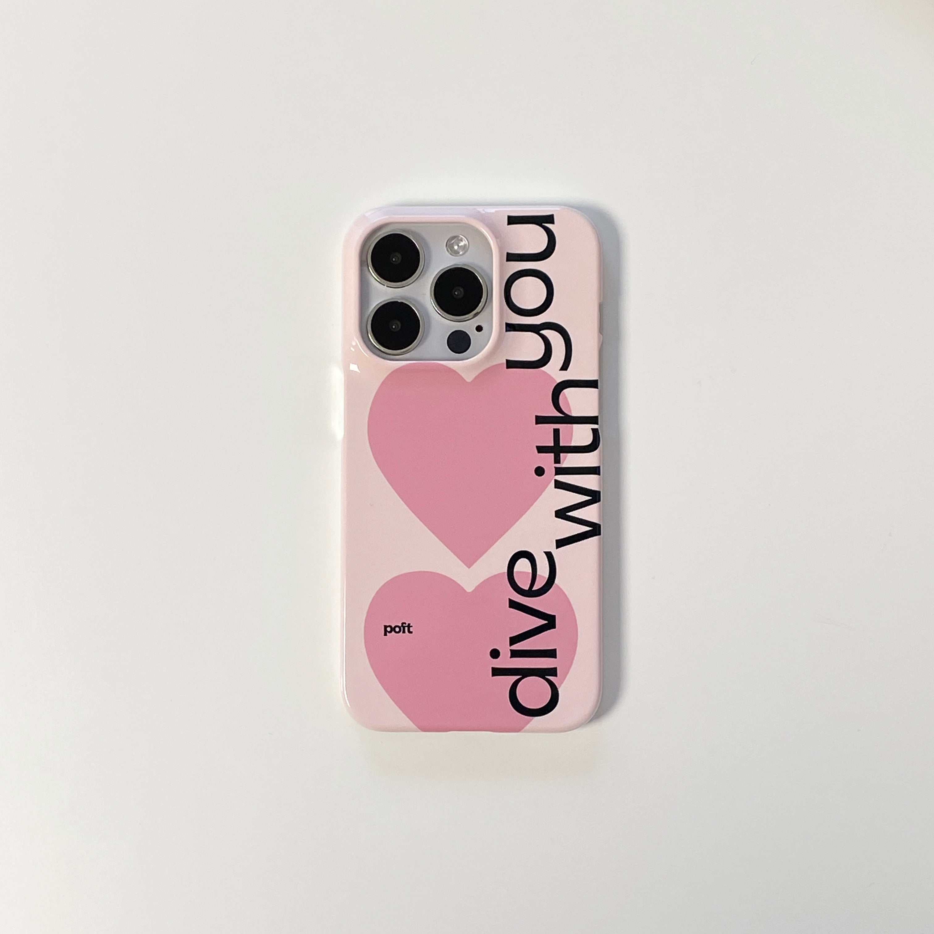 dive with you lettering case baby pink