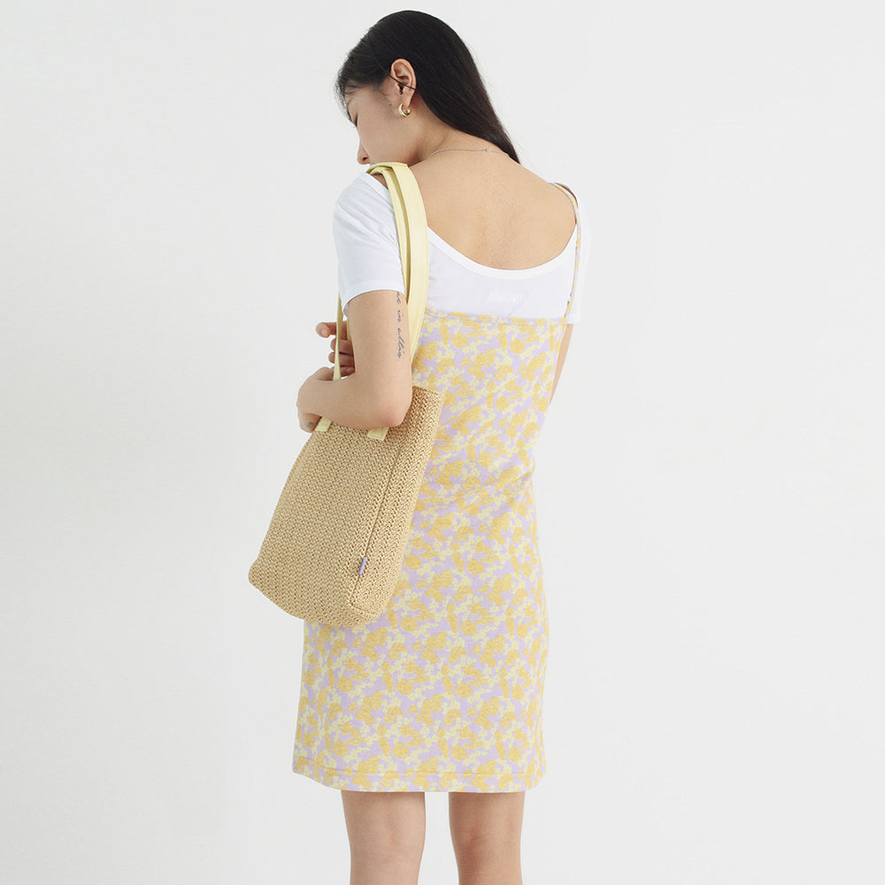 FLOWER PATTERN SLEEVELESS DRESS