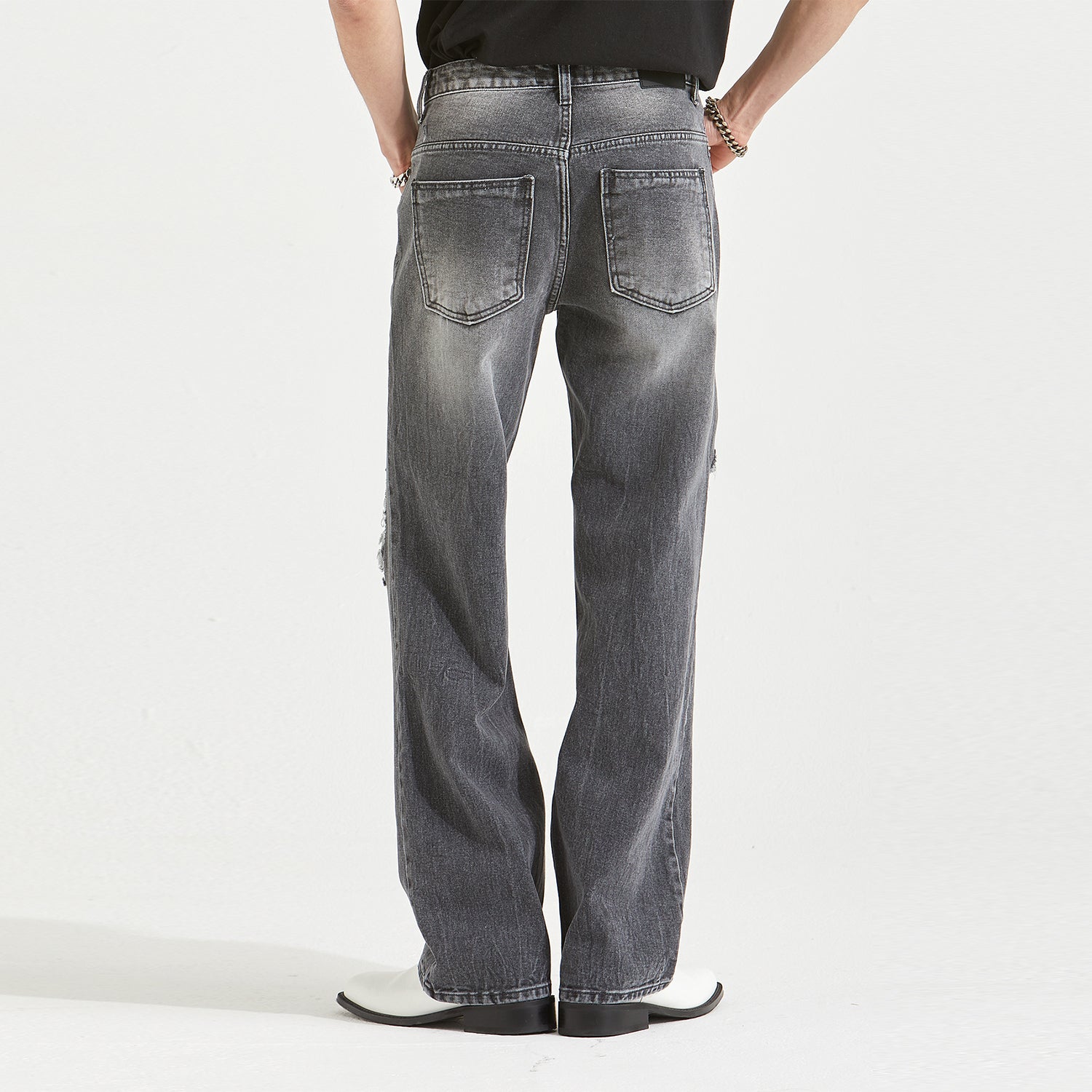 Scottie Crack Wide Denim (SMOKY GRAY)