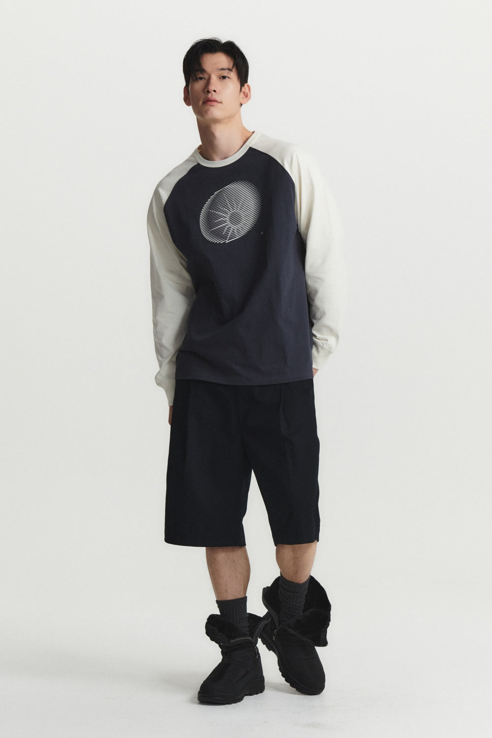 GARDEN SYMBOL GRAPHIC  REGLAN T-SHIRT (grey mix)