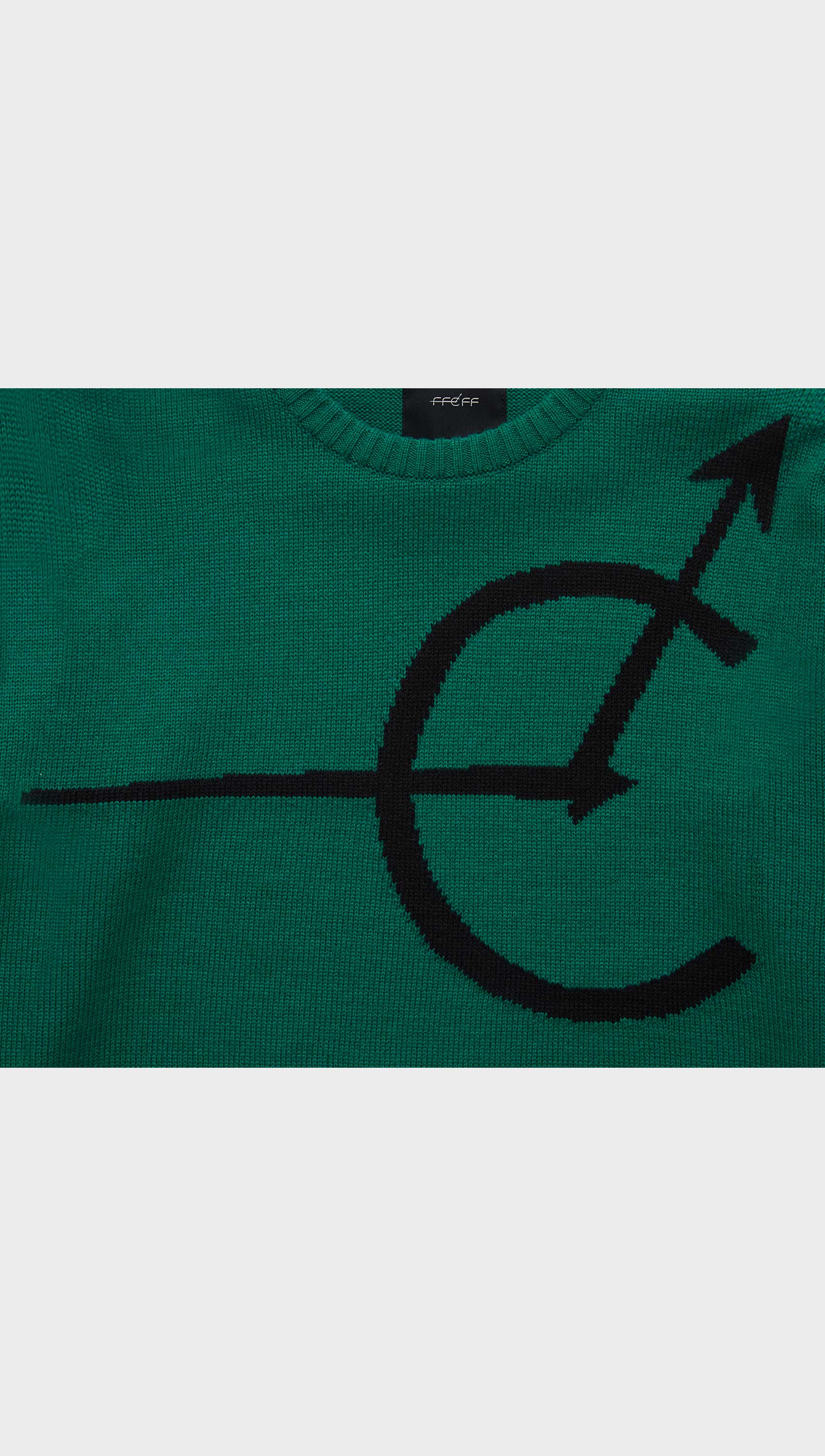 Signature logo round wool pullover (Green)