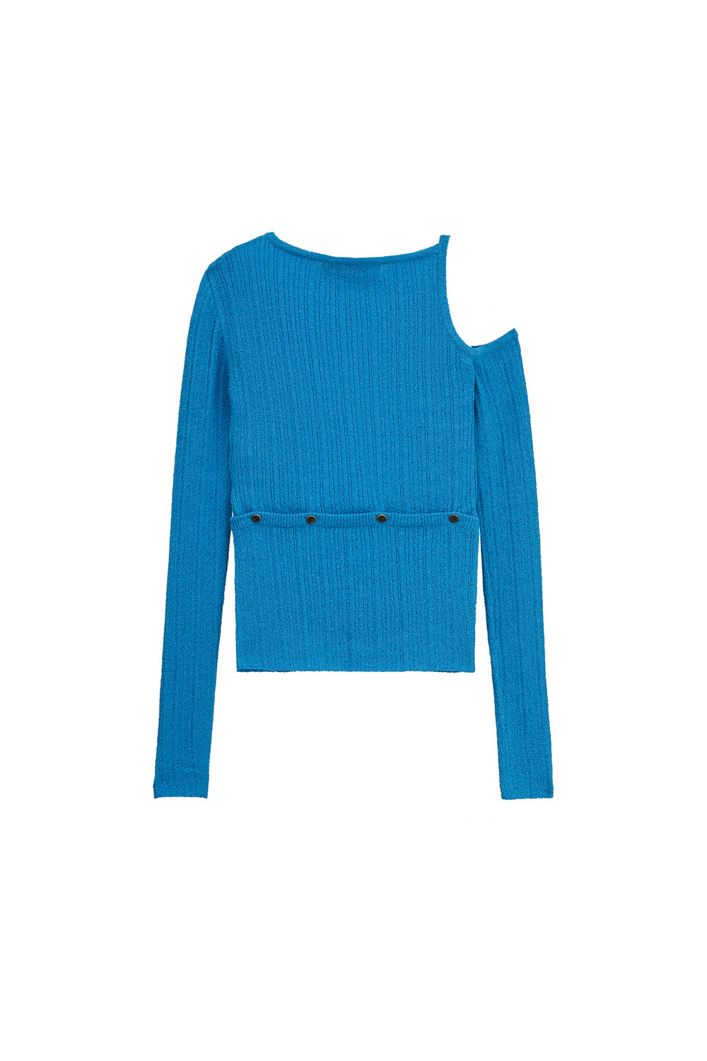 TWO WAY RIBBED ASYMMETRIC KNIT TOP (MARINE BLUE)