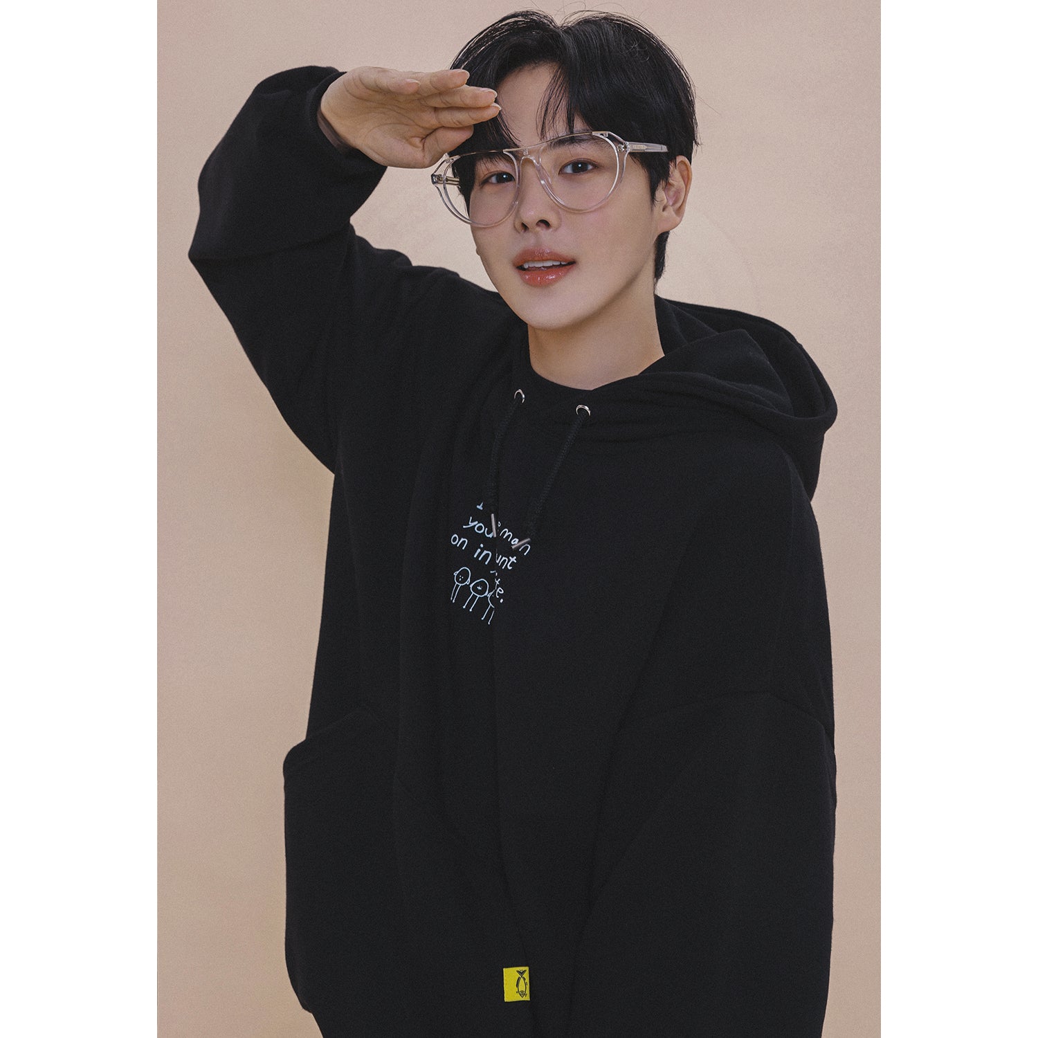 HOLYNUMBER7 X CHOI BYUNGCHAN CHICK GRAPHICS HOODIE_BLACK